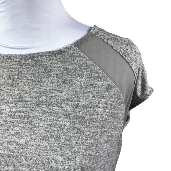 NWT, Doe and Rae, Women’s,‎ size S, flowy blouse, silver shimmer, gray mesh - Picture 3 of 11